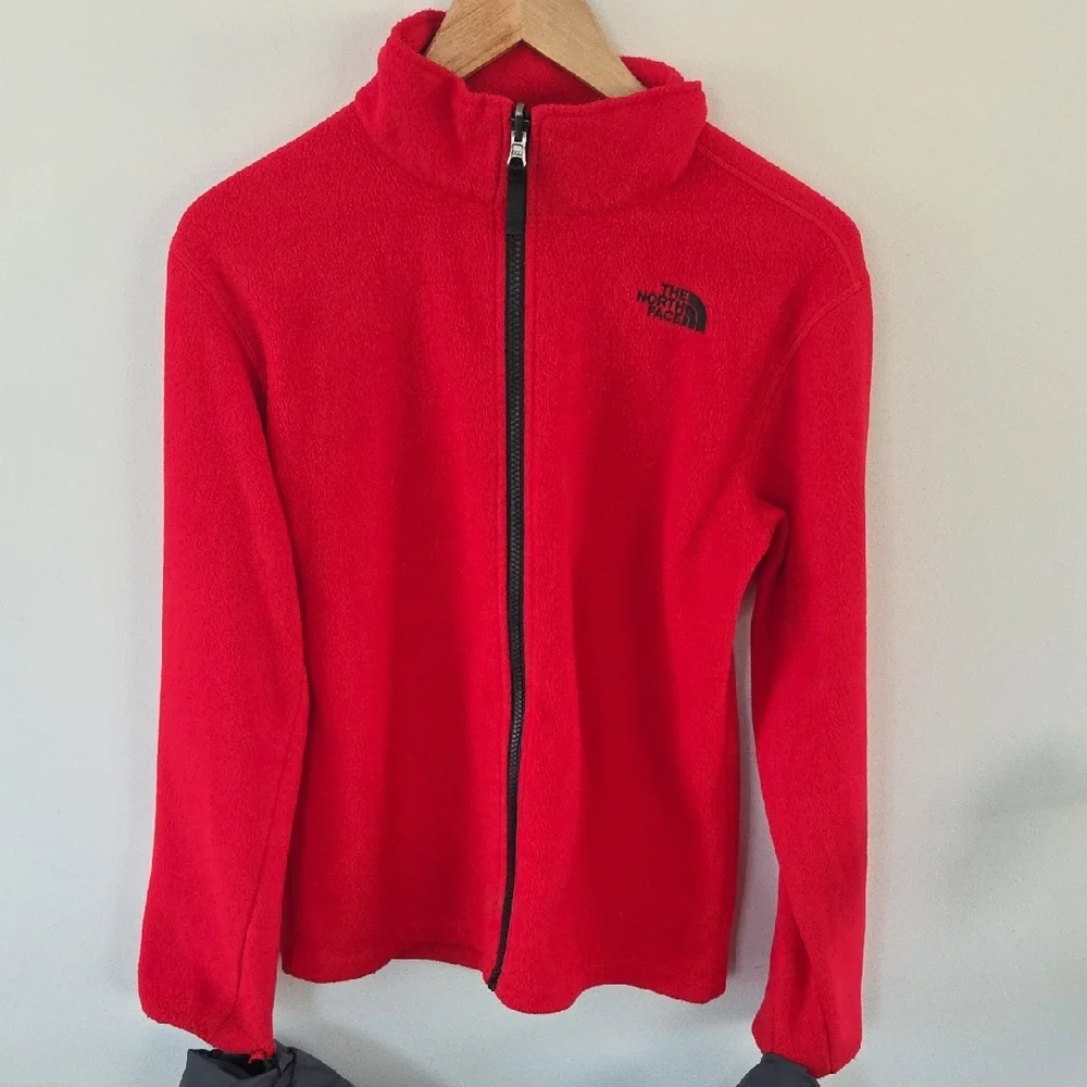 2 In 1 The North Face Boys Size 14/16 Red and Black Performance Jacket & Fleece